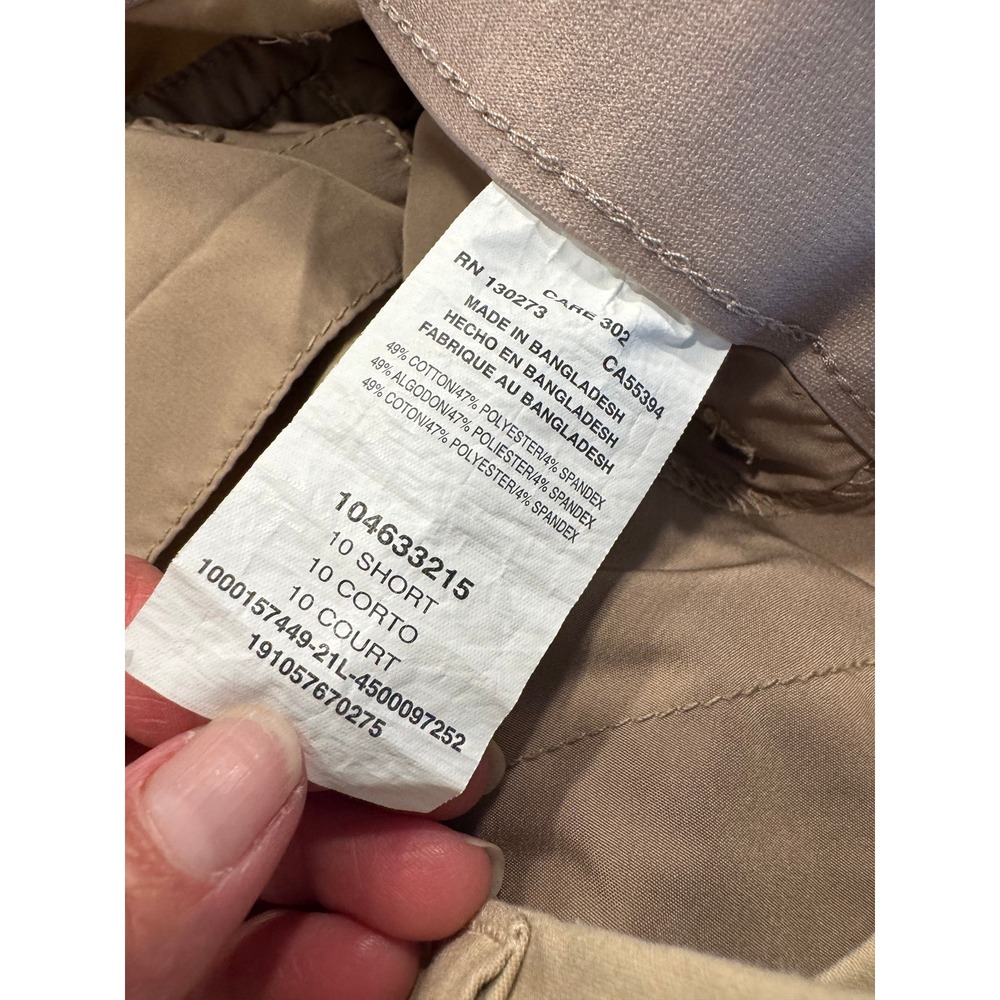 Lee Trouser Flex Motion Regular Fit Mid Rise Pants 10 Short Khaki Tan Excellent - Picture 5 of 8